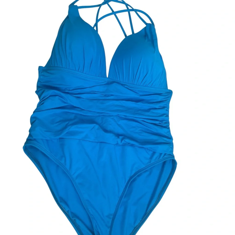 La Blanca Bright Blue One-Piece Swimsuit – Size 14